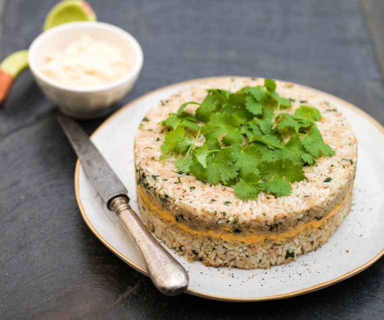 Arroz de atum com coentros