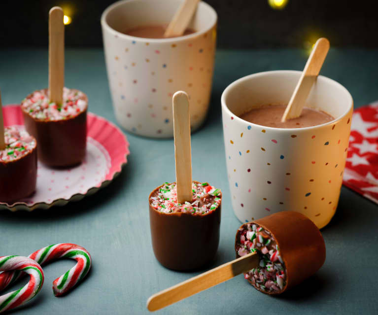 Hot Chocolate Stirrers With Peppermint And Marshmallows