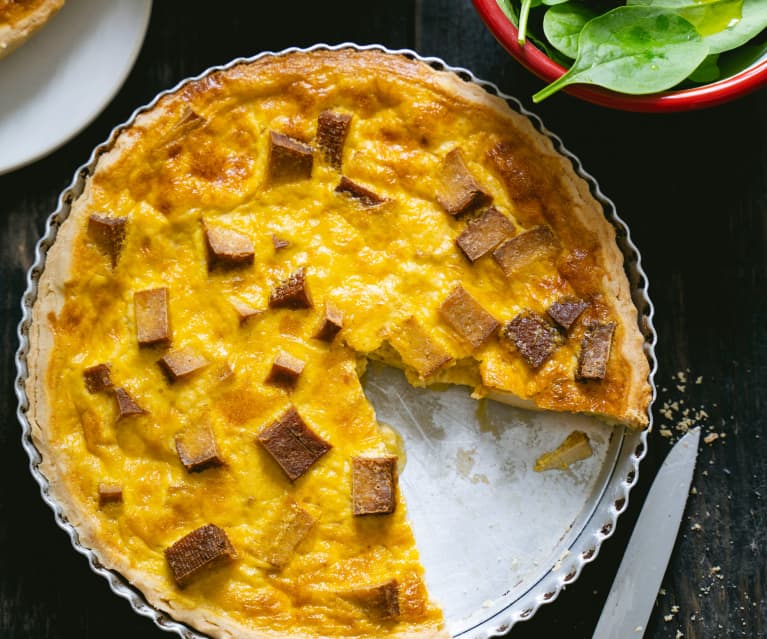 Quiche lorraine au tofu fumé