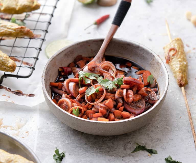 Balinese-style Minced Chicken Satay with Pickled Vegetables (TM5)