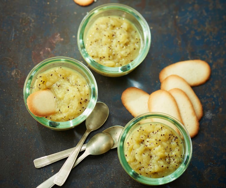 Compote de kiwis, pommes et vanille