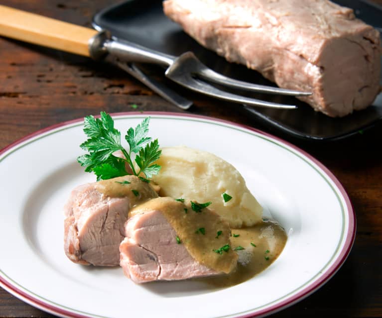 Filetto di maiale con crema di funghi