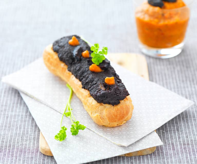 Eclairs à la tapenade et ratatouille