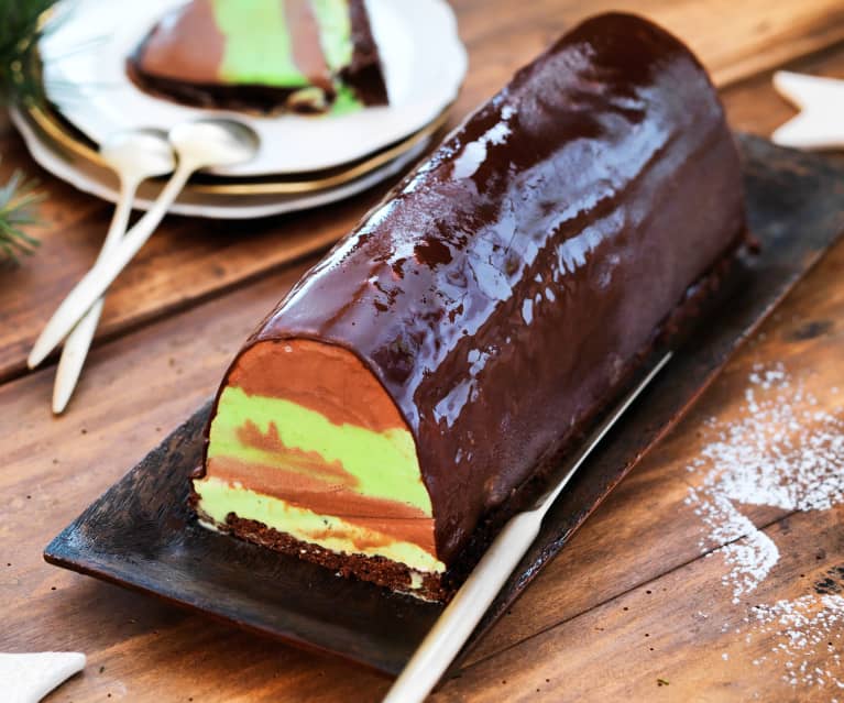 Bûche glacée menthe-chocolat