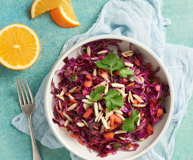 Cabbage Salad with Almond-Orange Vinaigrette