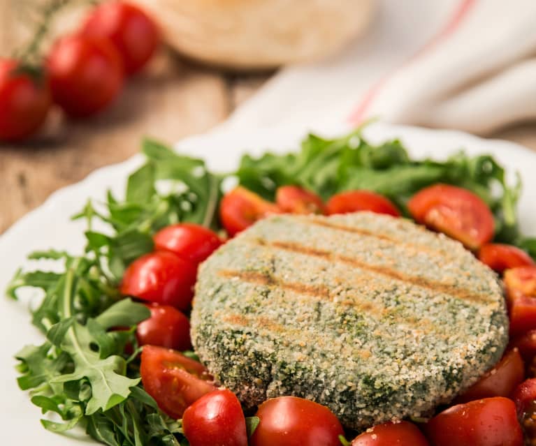 Burger di salmone e spinaci