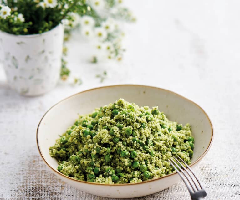 Salada de cuscuz com ervilhas