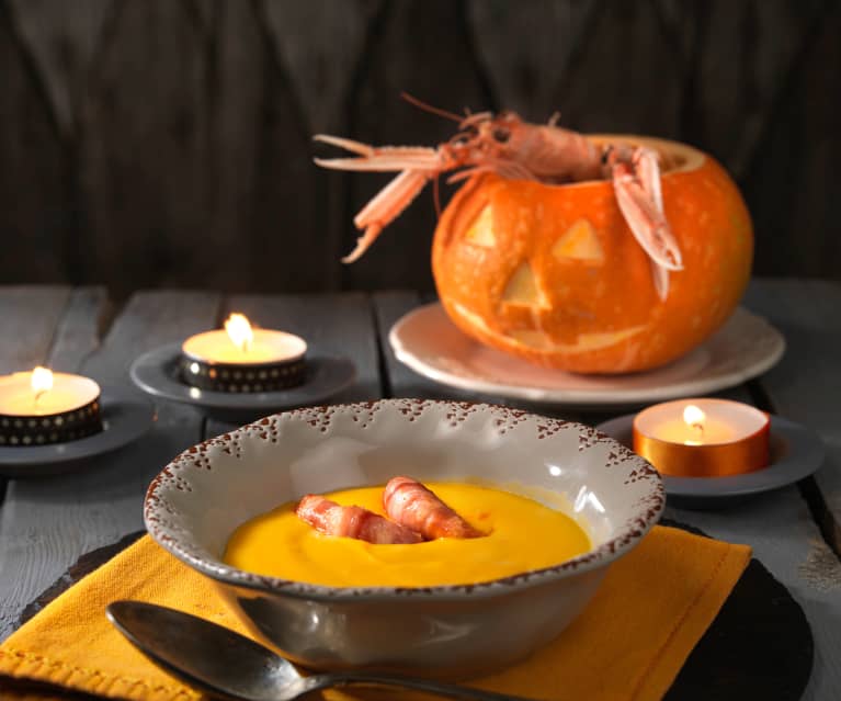 Vellutata di zucca e scampi