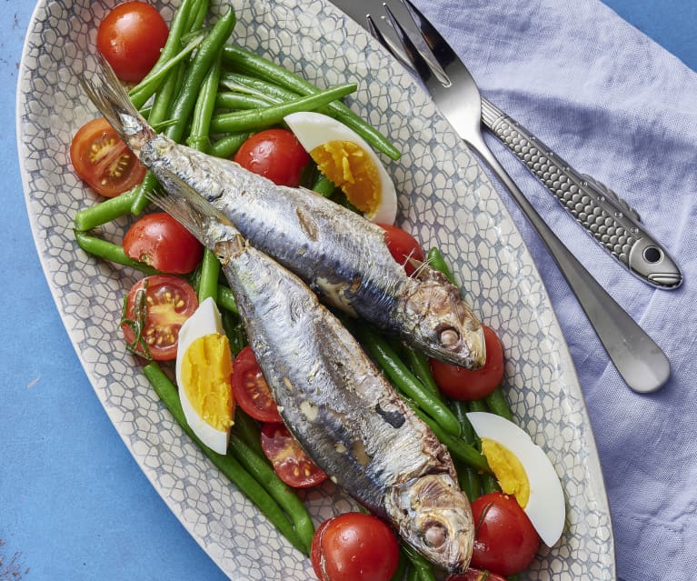 Sardine al cartoccio con insalata di fagiolini