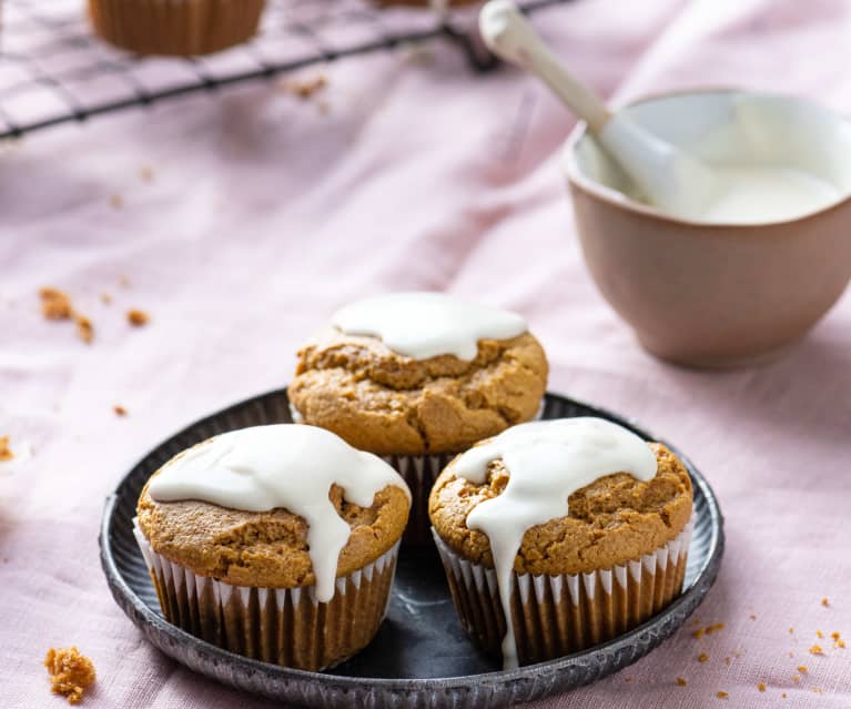 Muffins de zanahoria con frosting (sin huevo y sin lácteos)