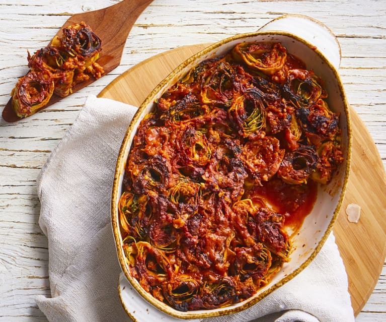 Rosette ricotta e spinaci con ragù di salsiccia