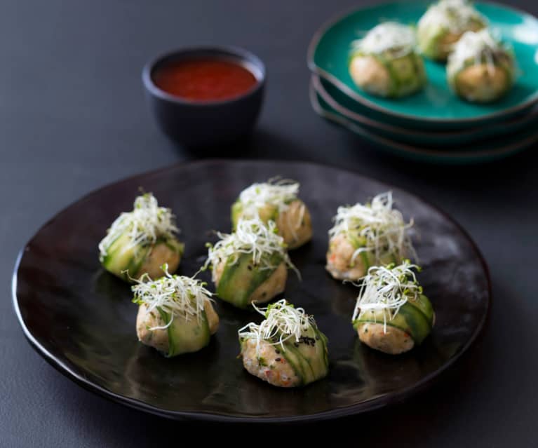 Thai Chicken Balls With Sweet Chilli Dipping Sauce Cookidoo Das Offizielle Thermomix Rezept Portal