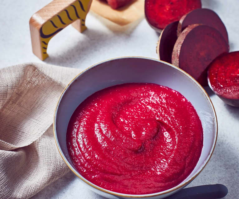 Rote-Bete-Kartoffel-Brei mit Rindfleisch