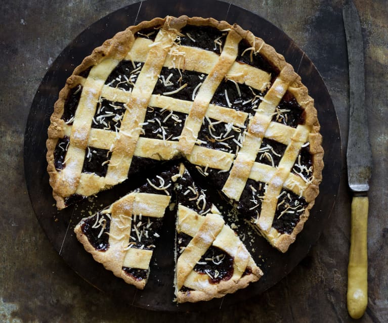 Mixed berry jam tart