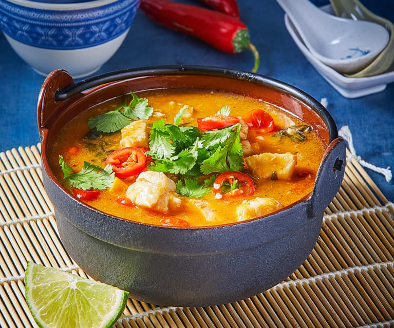 Fragrant Coconut Fish Soup with Sweet Potato