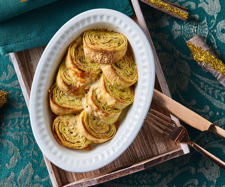 Involtini di pasta fillo con melanzane, ricotta e olive - Cookidoo