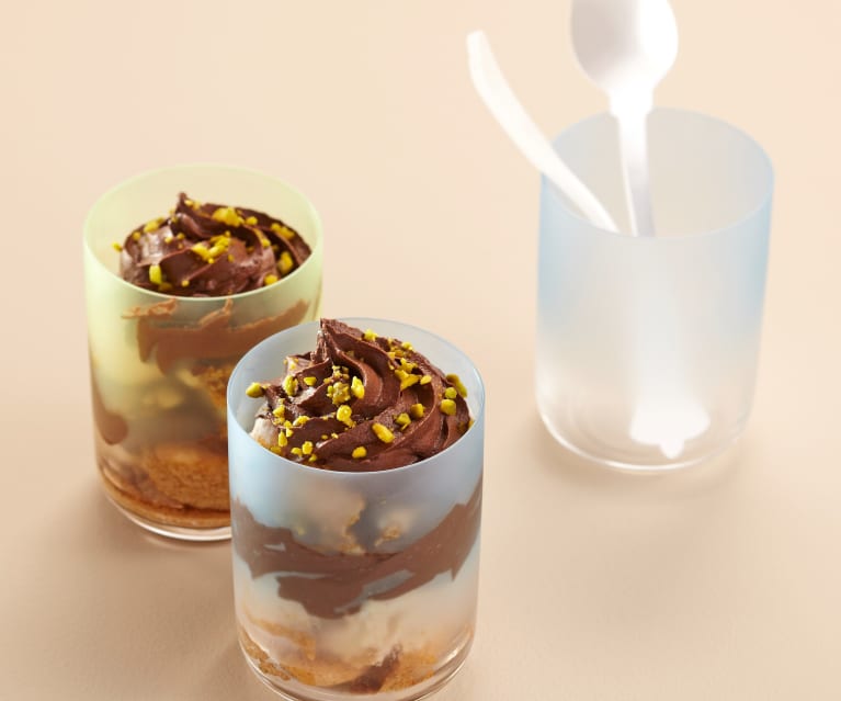 Tiramisu choco-pistache en verrines