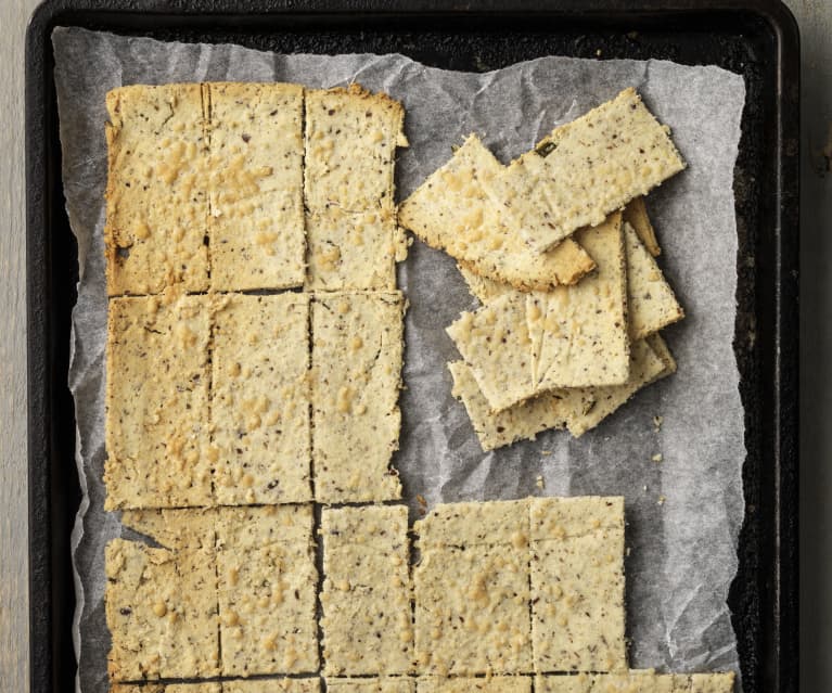 Rosemary and Parmesan Almond Pulp Crackers