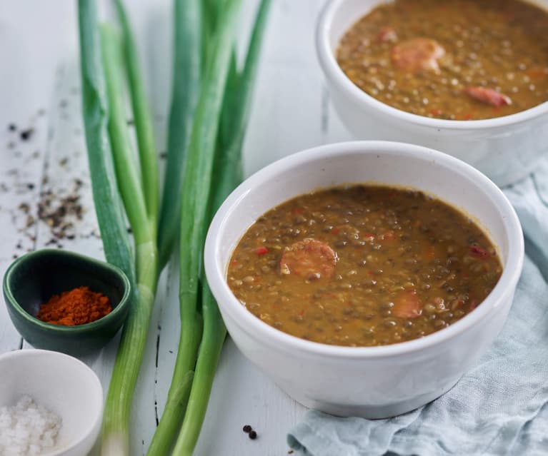 Guisado de lentilhas e chouriço