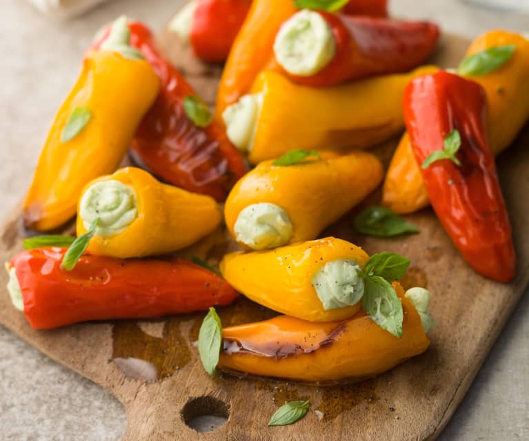 Mini Peppers Stuffed with Homemade Ricotta - Piccoli peperoni ripieni di ricotta 