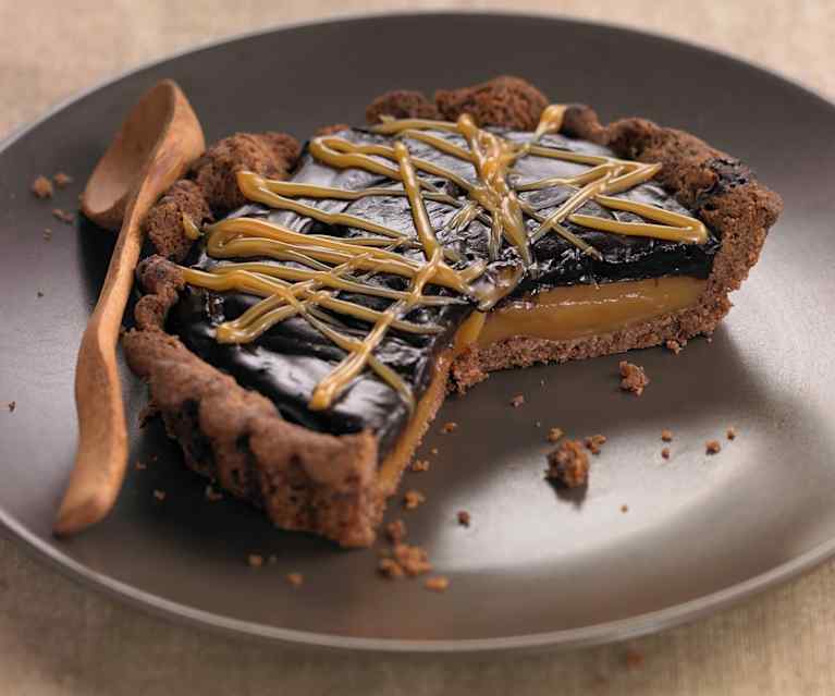 Tarte au chocolat craquant et caramel au beurre salé - Cookidoo