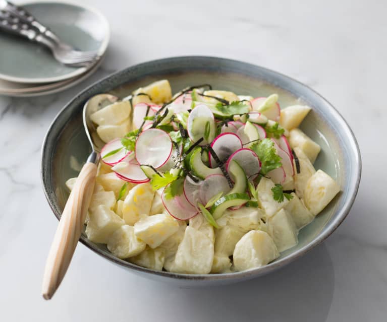 Warm wasabi potato salad