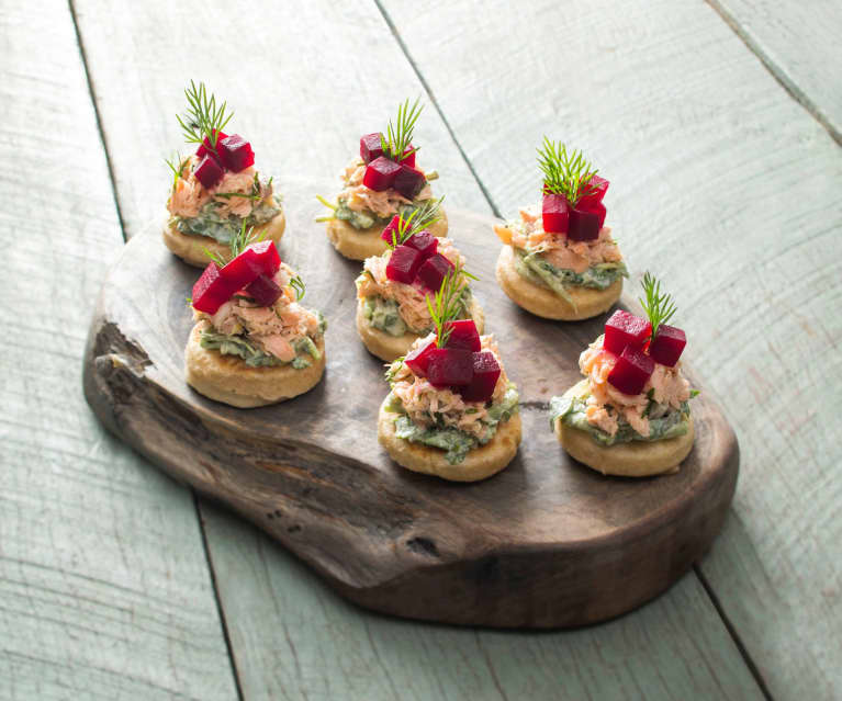 Poached salmon and beetroot blinis - Cookidoo® – the official Thermomix ...