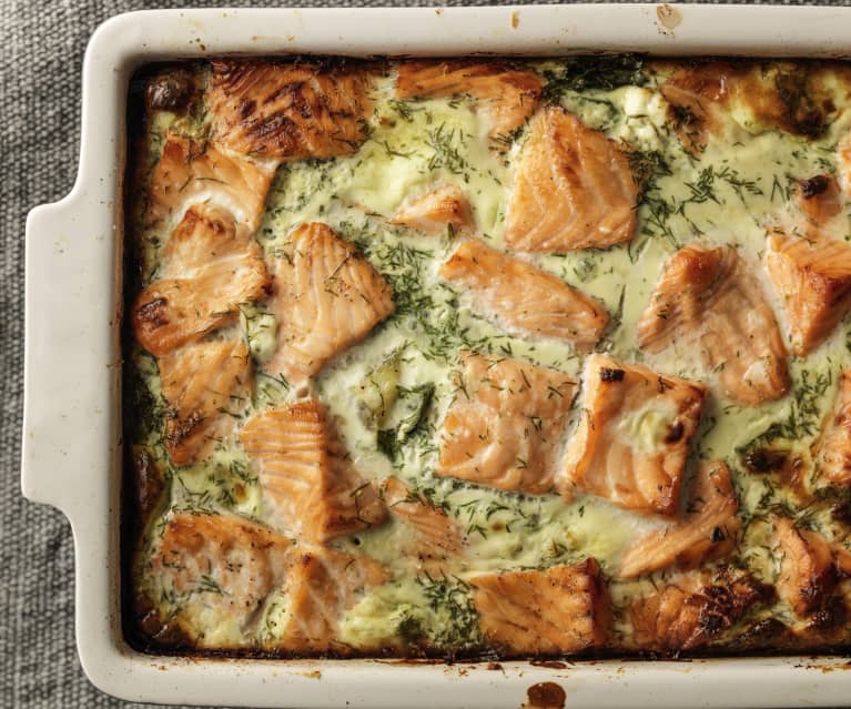 Salmon and Potato Bake with Dill