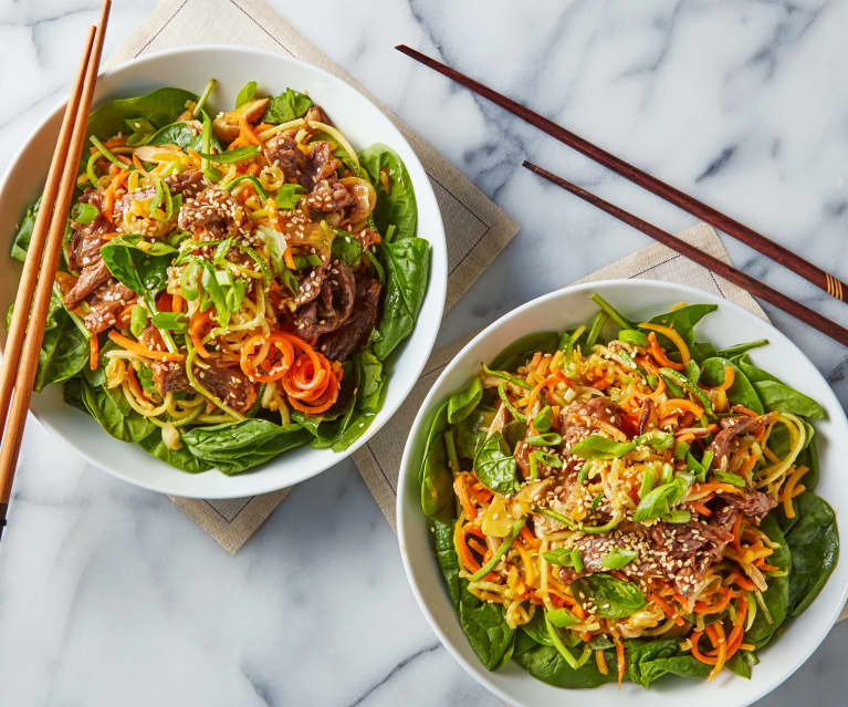 Skirt Steak Spiralized Salad