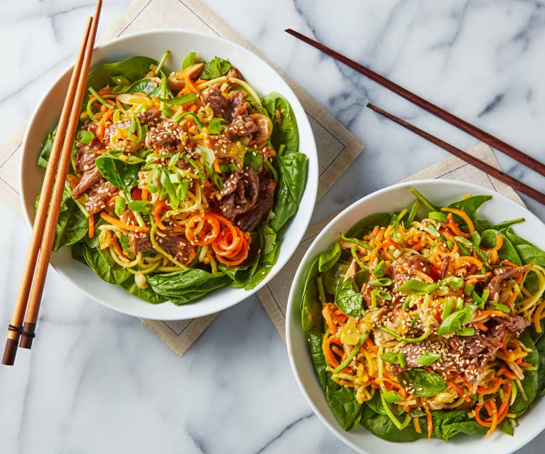 Spiralized Skirt Steak Salad