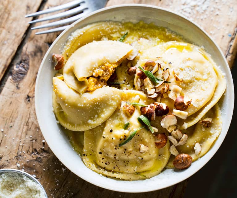 Ravioli de courge aux noisettes