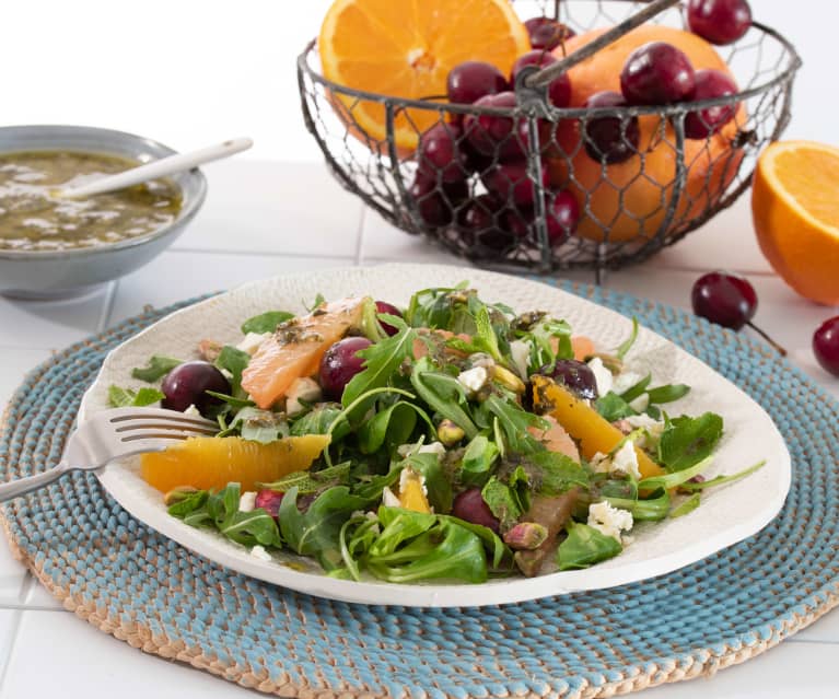 Ensalada de cítricos con vinagreta de menta