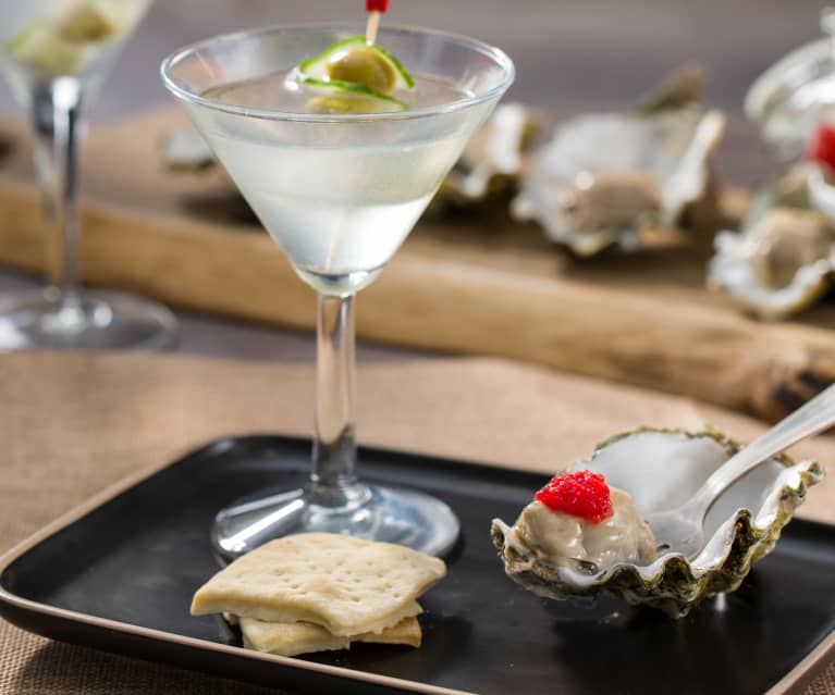 Dry martini con ostras