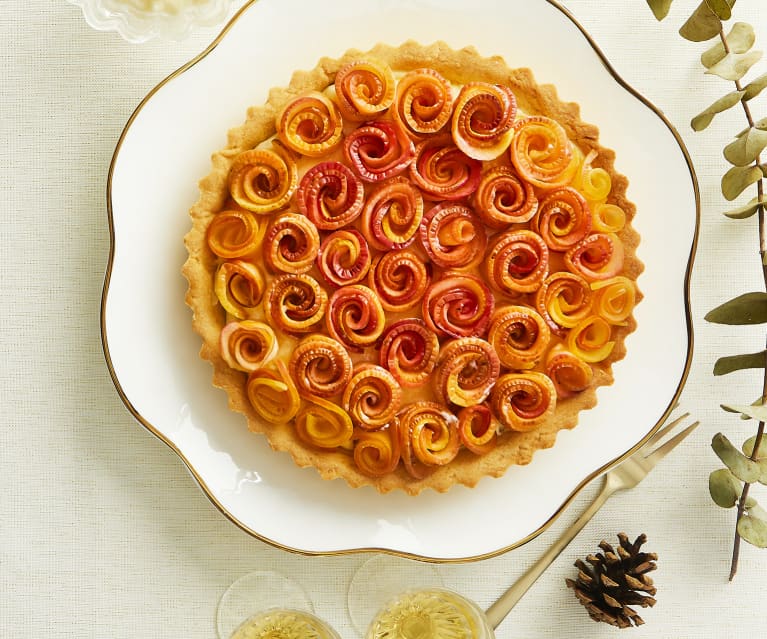 Crostata con rose di mele