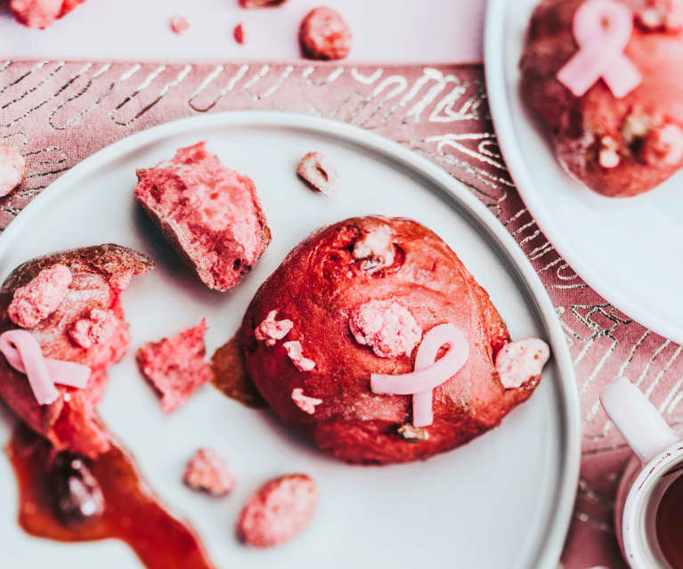 Petits pains aux pralines et chocolat roses