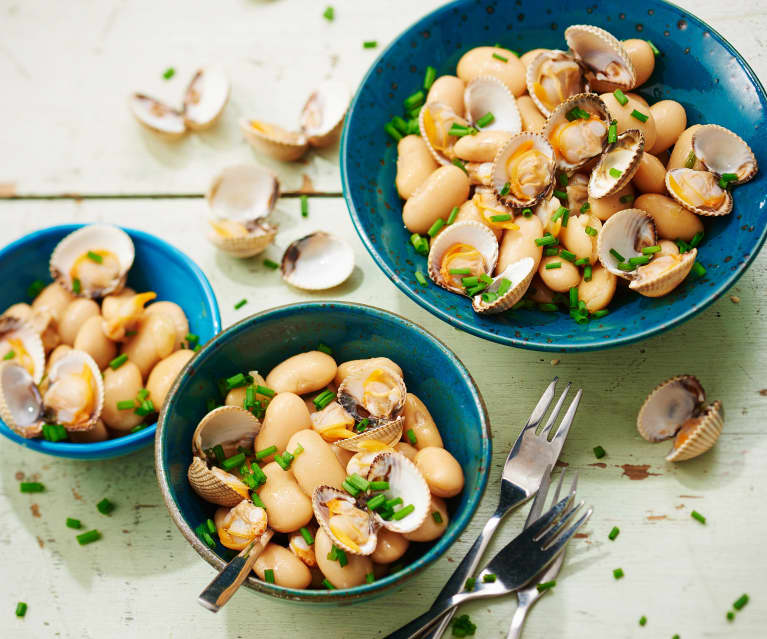 Salade de haricots gigantes et coques