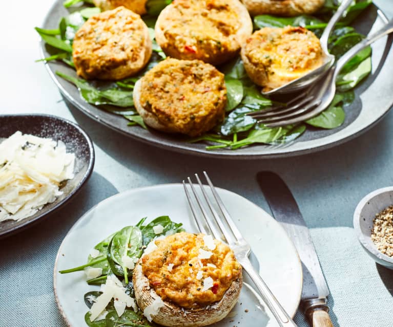 Champignons mit Chili-Käse-Haube