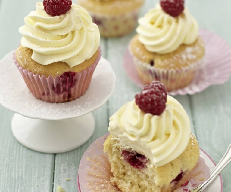 Cupcakes de coco y frambuesa