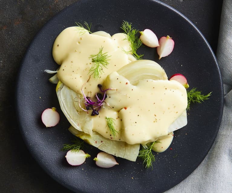 Finocchi sottovuoto con fonduta al Parmigiano Reggiano