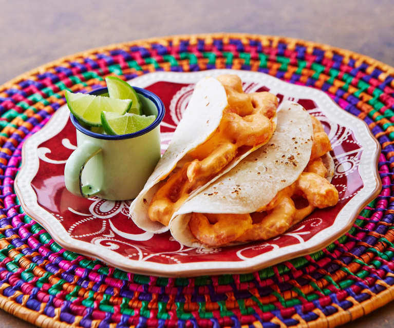 Taquitos de camarón al chipotle con tortillas de harina