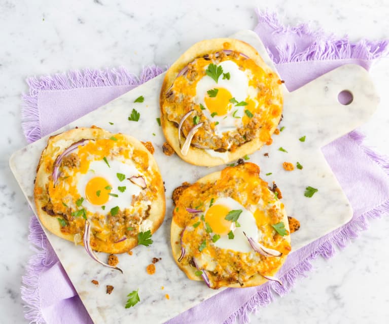 Breakfast Sausage Pizzas