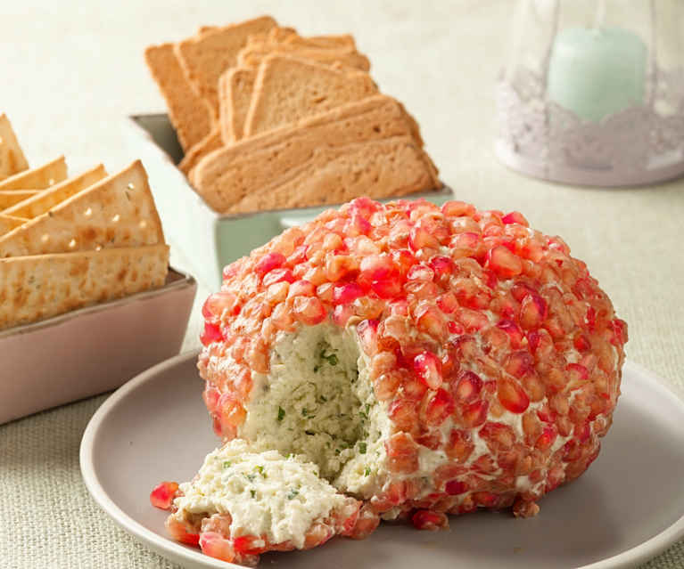 Aperitivo de queso con granada Aperitivo de queso con granada