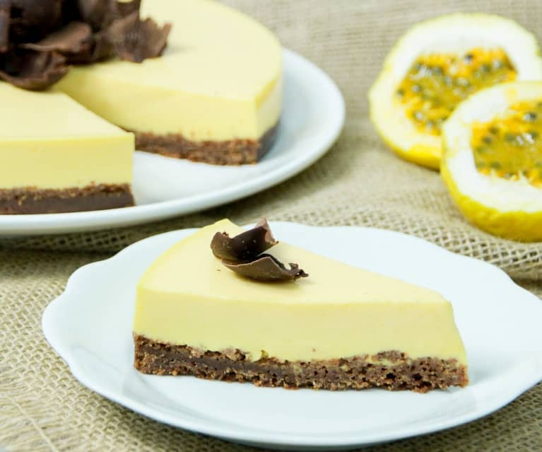 Torta de maracujá com chocolate