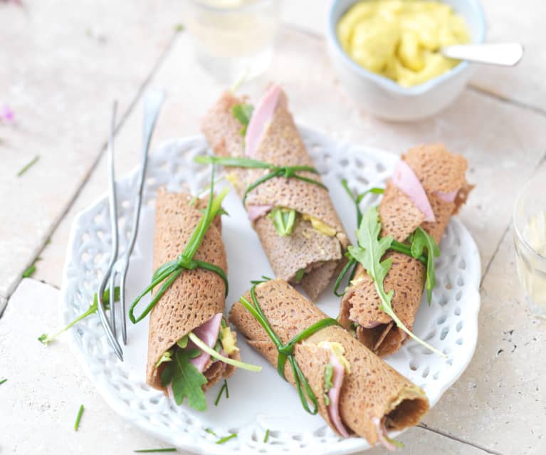 Galettes roulées jambon-roquette