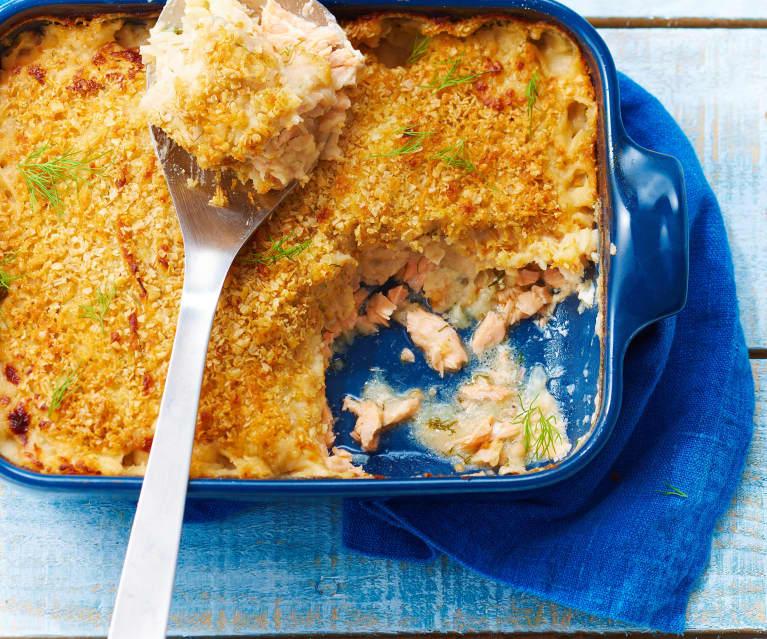 Parmentier de haricots blancs au saumon et à l'aneth