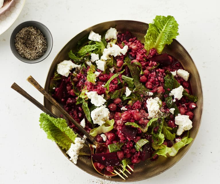 Bulgursalat mit Roter Bete und Kichererbsen