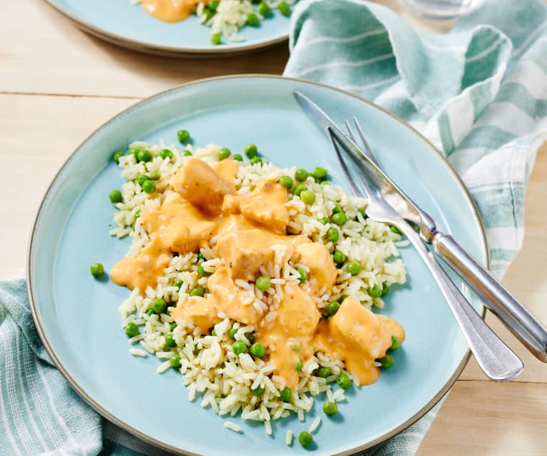 Hähnchen in cremiger Pesto-Sauce mit Erbsen-Reis - Cookidoo ...