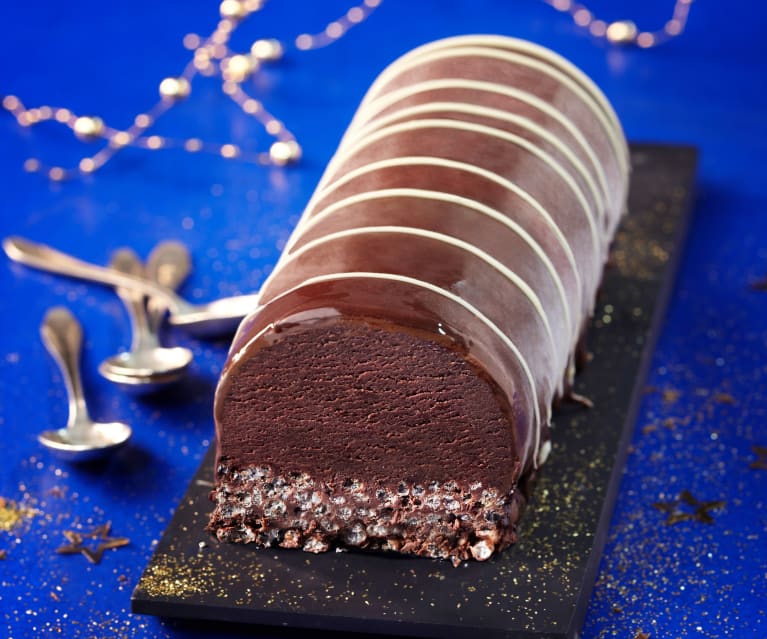 Mousse glacée chocolat et feuille d'or