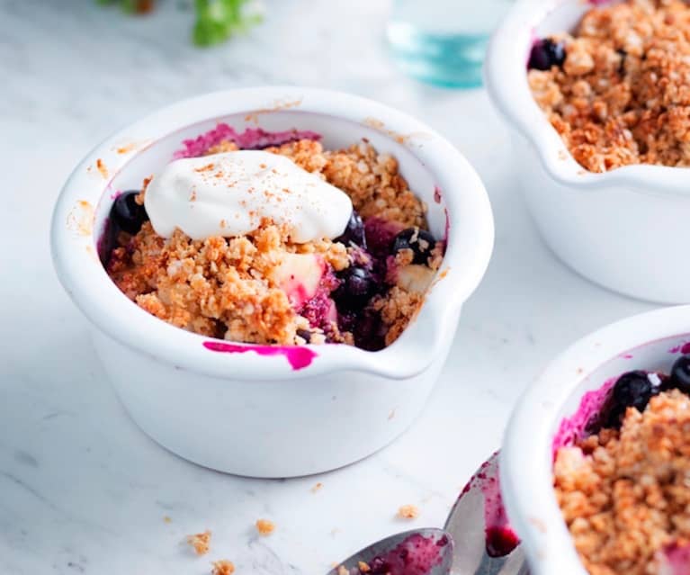 Pear blueberry quinoa crumbles