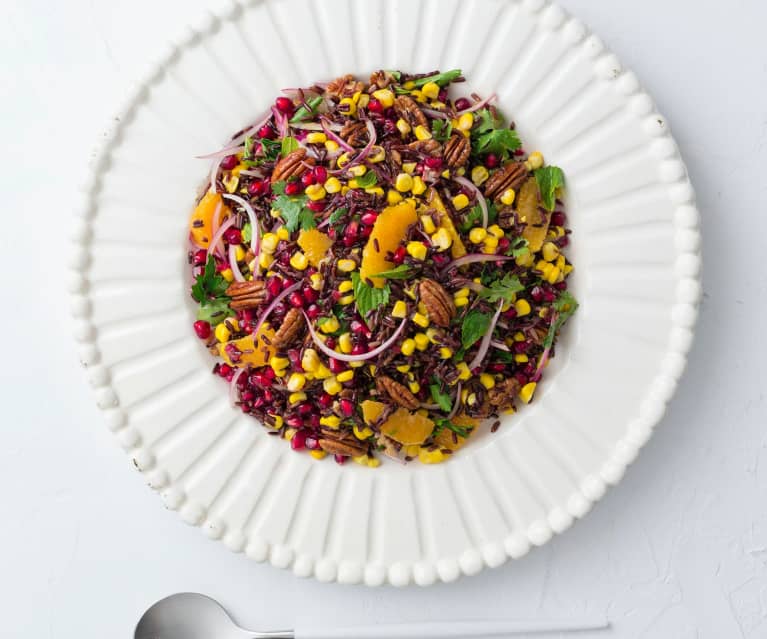 Sweetcorn and black rice salad